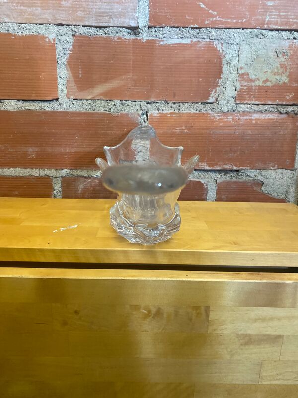 Coupe centre de table ancien cristal de vannes design vintage