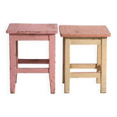 Tables de chevet anciennes en bois de pin – Europe centrale, vers 1940 #16