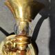 Pair of bronze and glass/neoclassical wall lamps