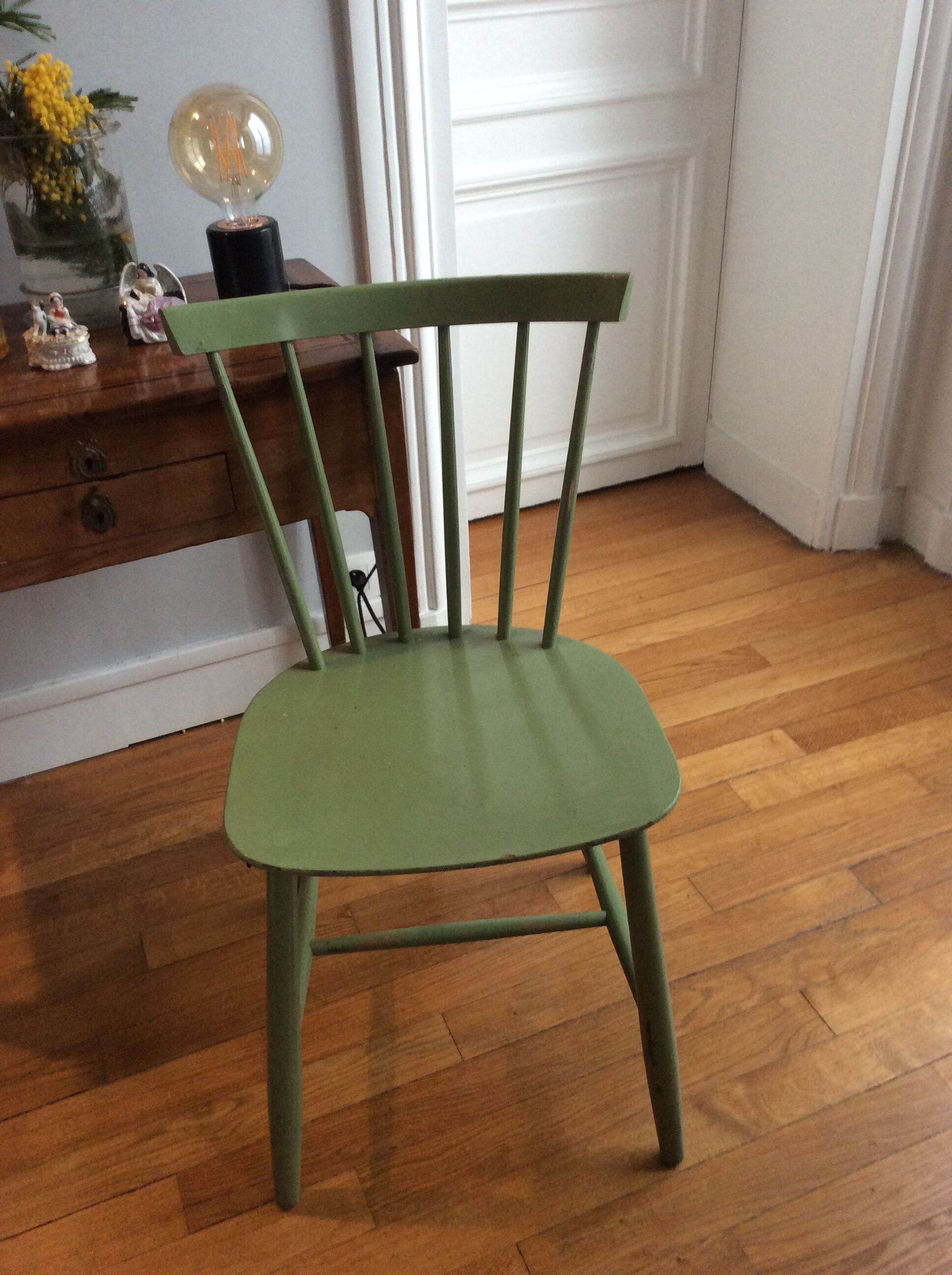 Paire de chaises vertes