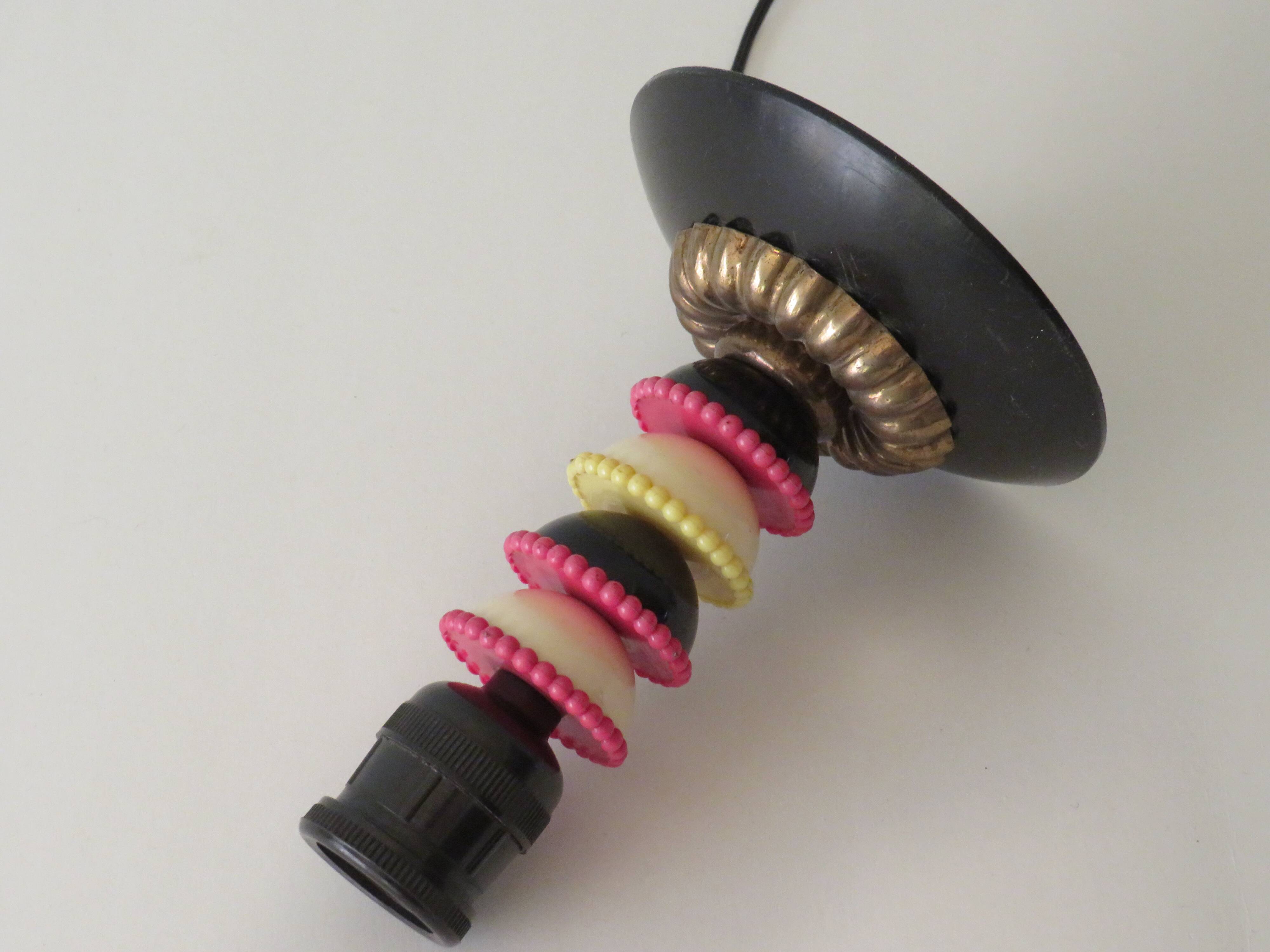 Table lamp in copper, plastic and Bakelite, early twentieth century, Belcique.