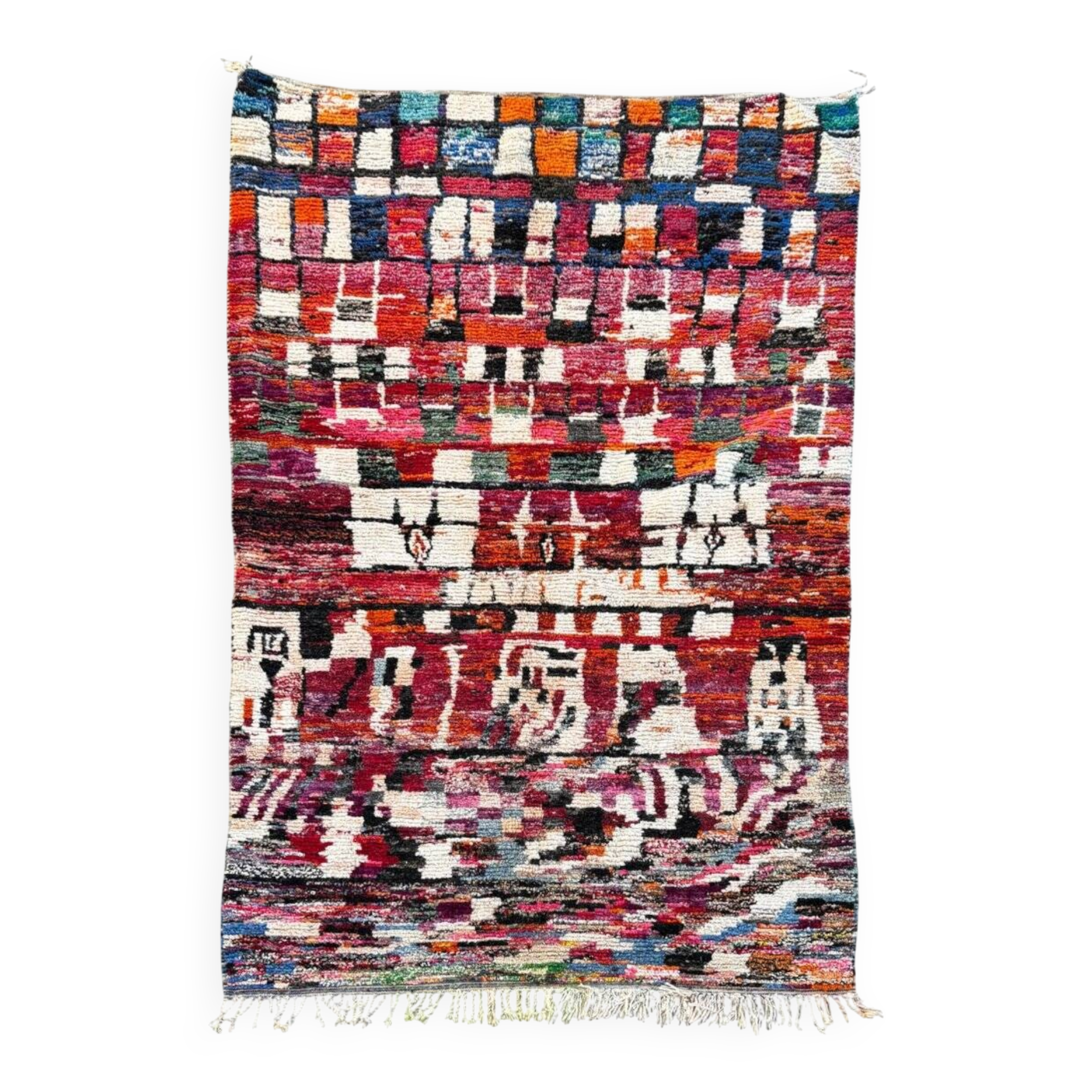 Multicoloured Moroccan Berber rug for the living room.