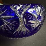 Saladier en cristal taillé bleu cobalt – irena pologne