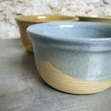 Set of 4 ramekins in semi-glazed sandstone, signed