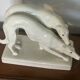 Pair of Borzoi - White Greyhounds - Art Deco ceramic