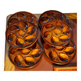 Six assiettes à huitres Signées Saint Clément