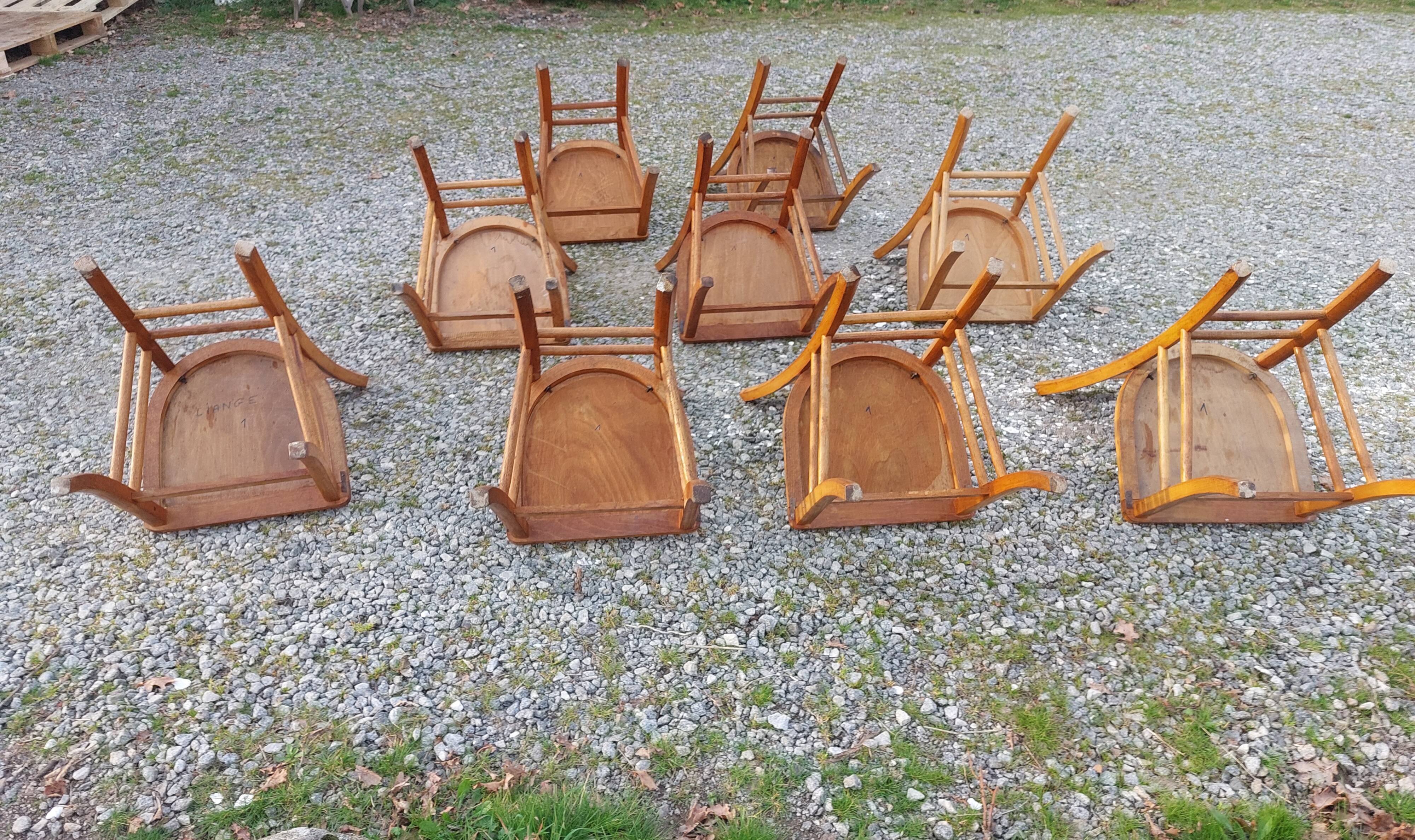 9 wooden bistro chairs, Luterma style
