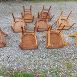 9 wooden bistro chairs, Luterma style