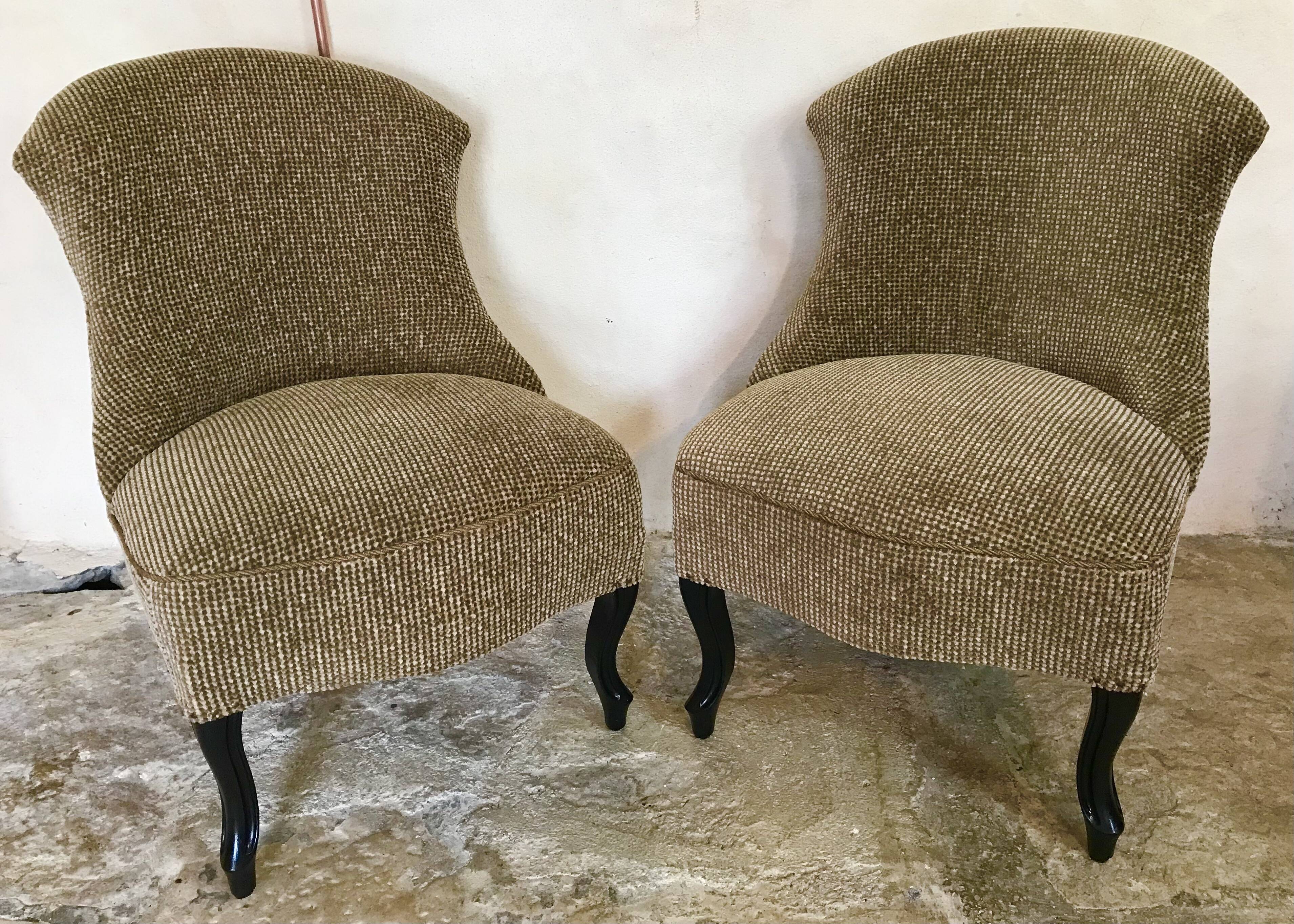 Pair of vintage chairs mid-century toad shape