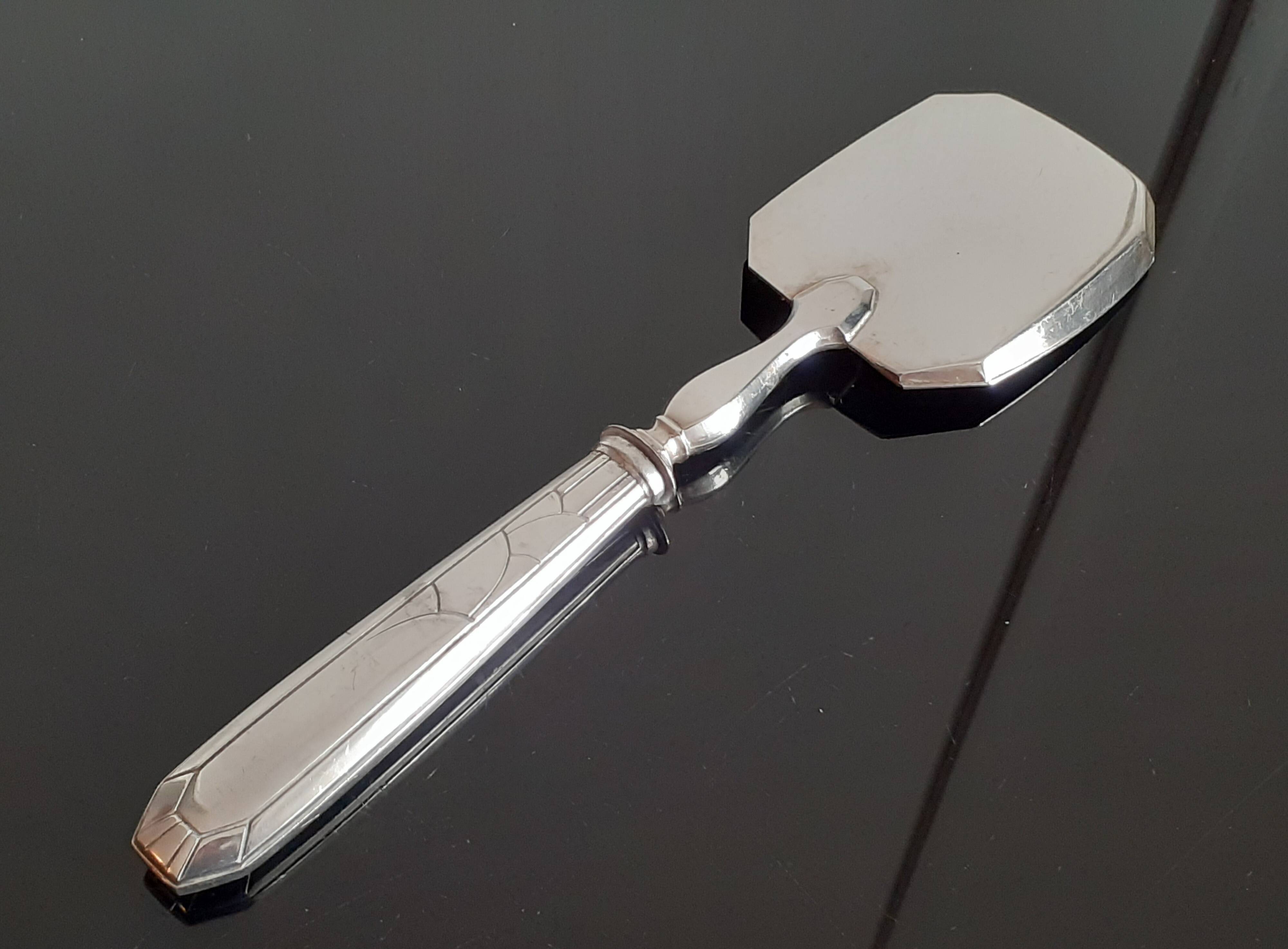 Silverware / Silver-plated cake server / Art deco style / JM hallmark