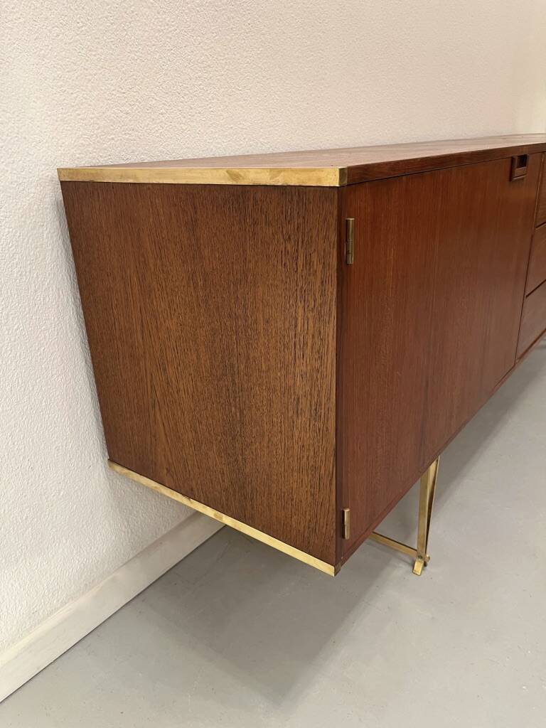 Teak and brass enfilade Modulus by William Watting for Fristho NL 1950s
