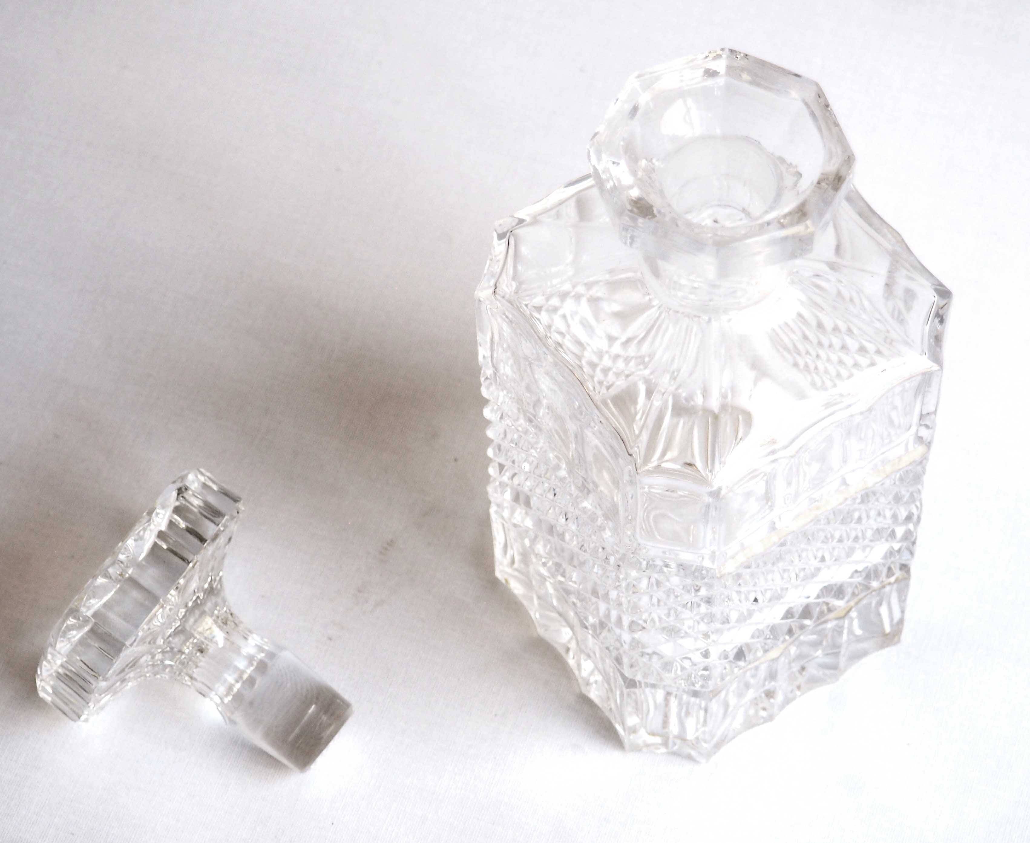 Fluted crystal whiskey decanter