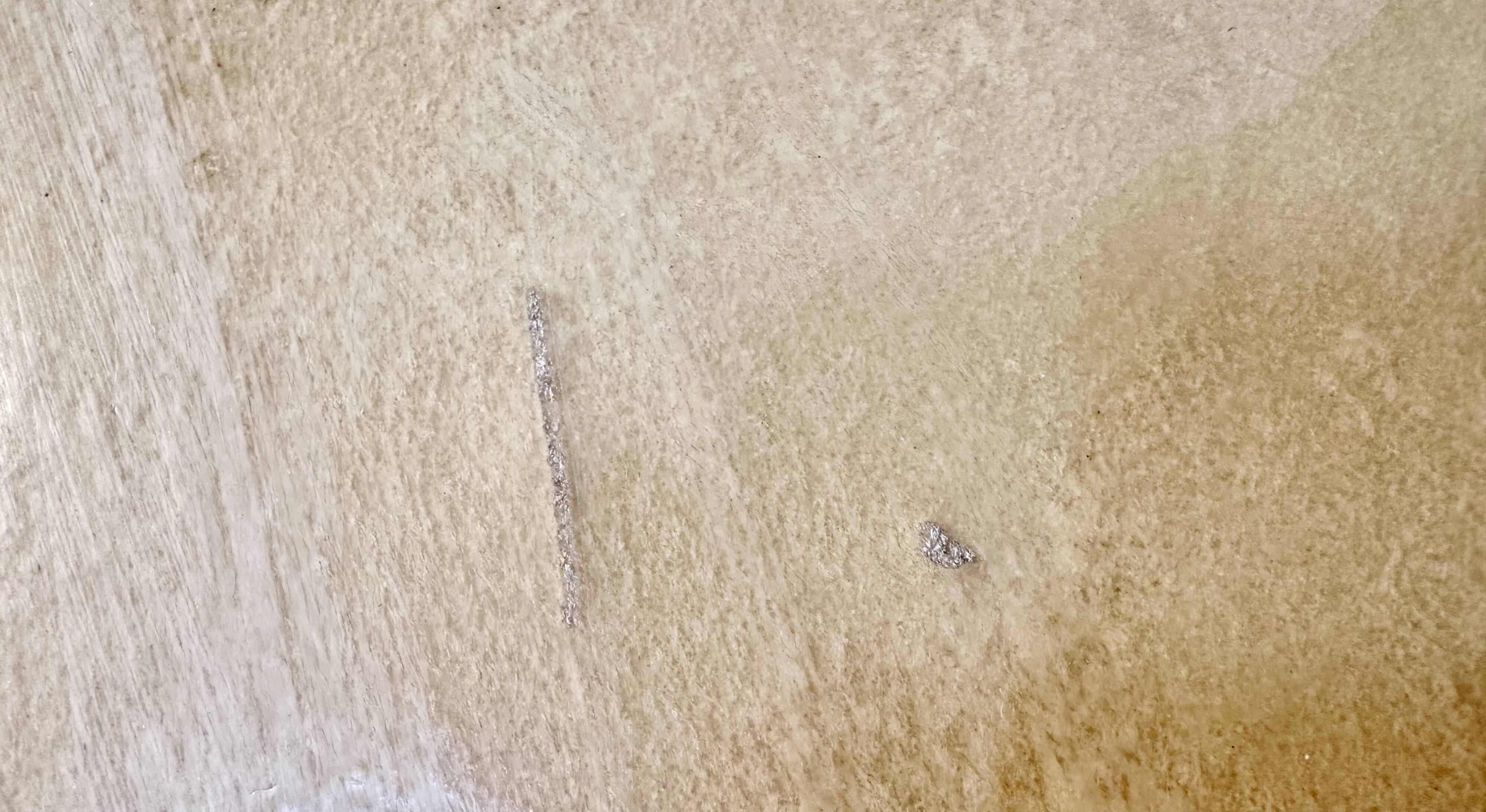 Large Italian Single Column Crescent-Shaped Desk in Goat Skin & Brass 1950s