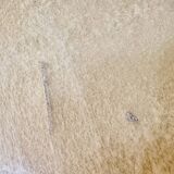 Large Italian Single Column Crescent-Shaped Desk in Goat Skin & Brass 1950s