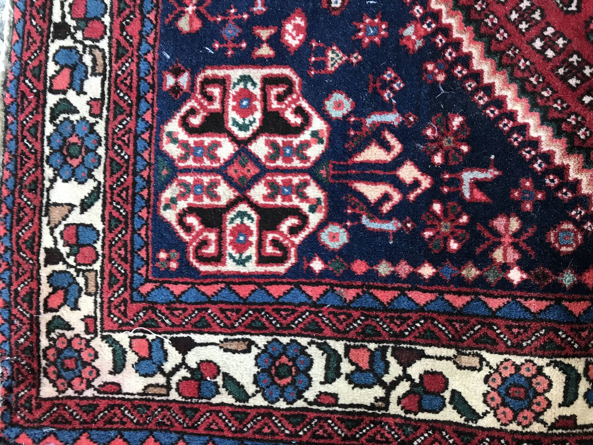 Carpet old corridor Persian abadeh done hand 107x297cm
