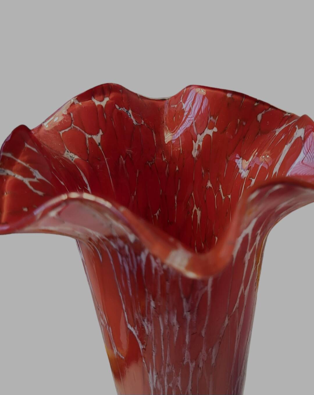 Vase Art déco en verre de Bohême
