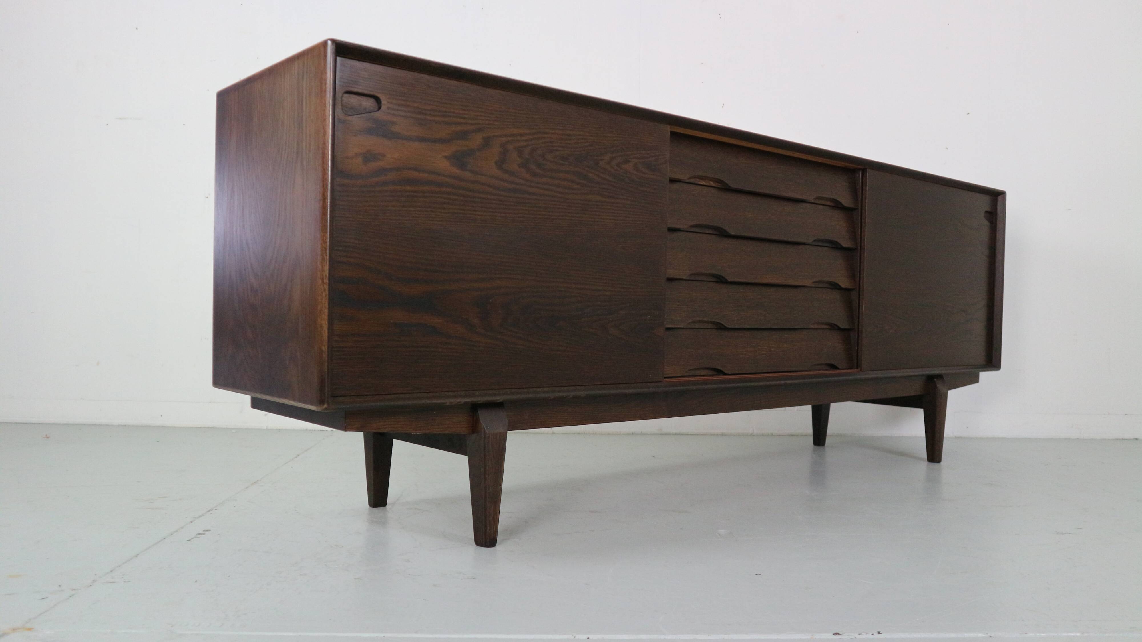 Skovby Møbelfabrik Darkened Oak Sideboard "Model 65", 1960 Denmark