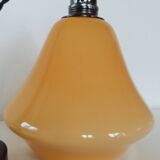 Suspension vintage, opaline jaune.