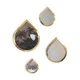 Set of 4 brass mirrors