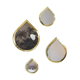 Set of 4 brass mirrors