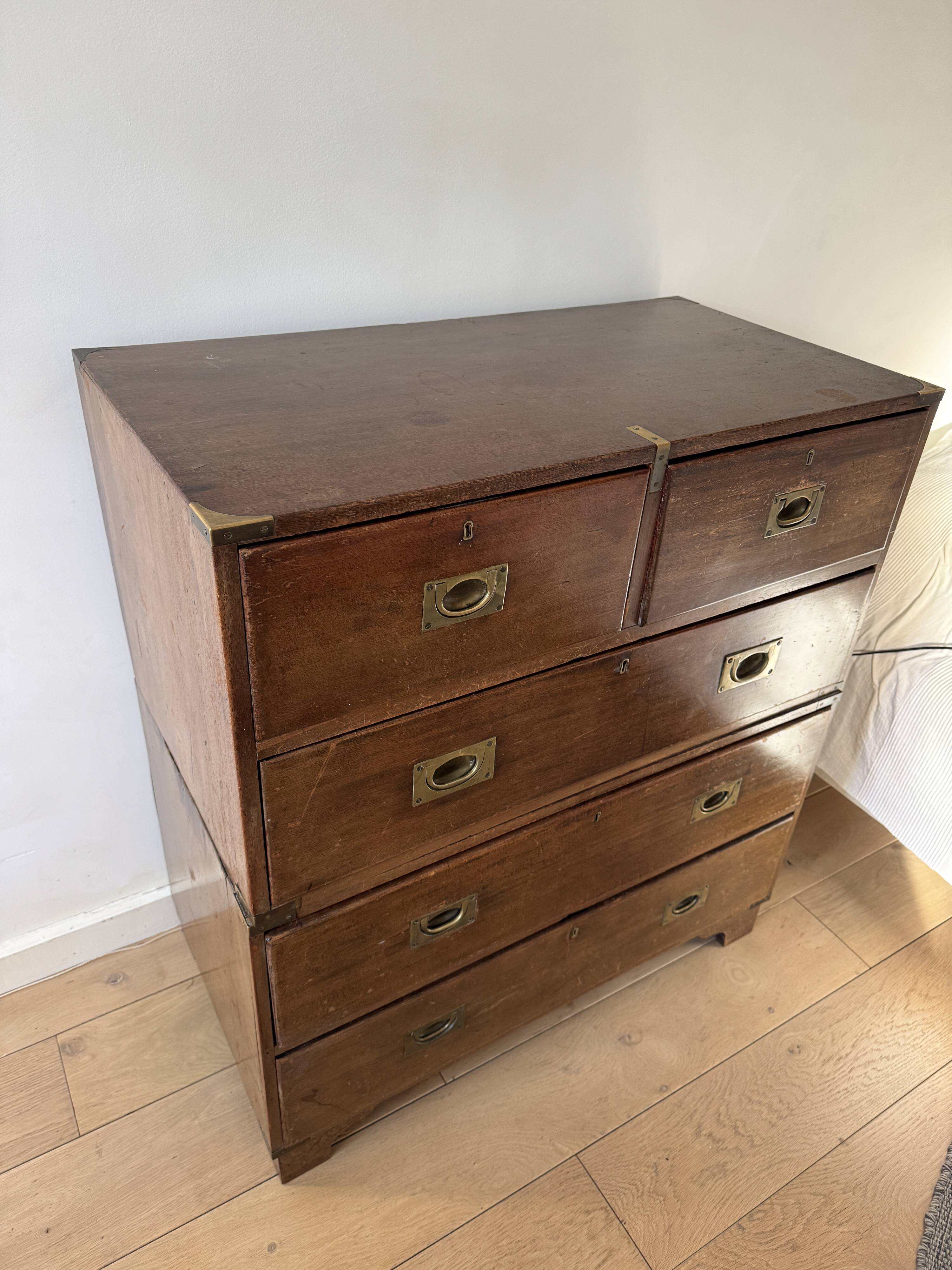 Commode bateau anglaise vintage acajou