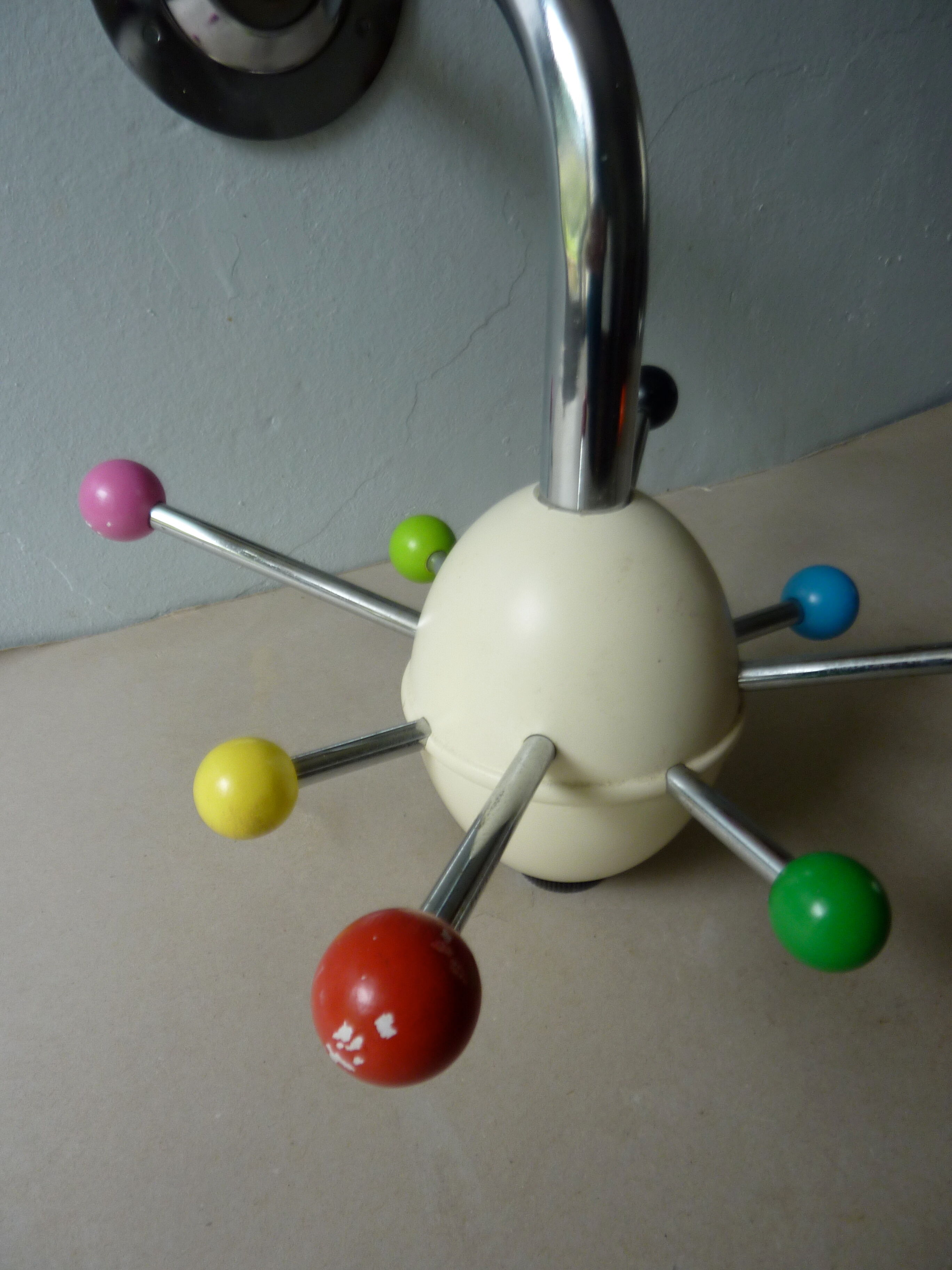 Wearing coat Sputnik Atomium from the 1970s