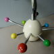 Wearing coat Sputnik Atomium from the 1970s