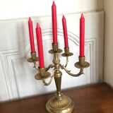 Pair of golden brass candlesticks