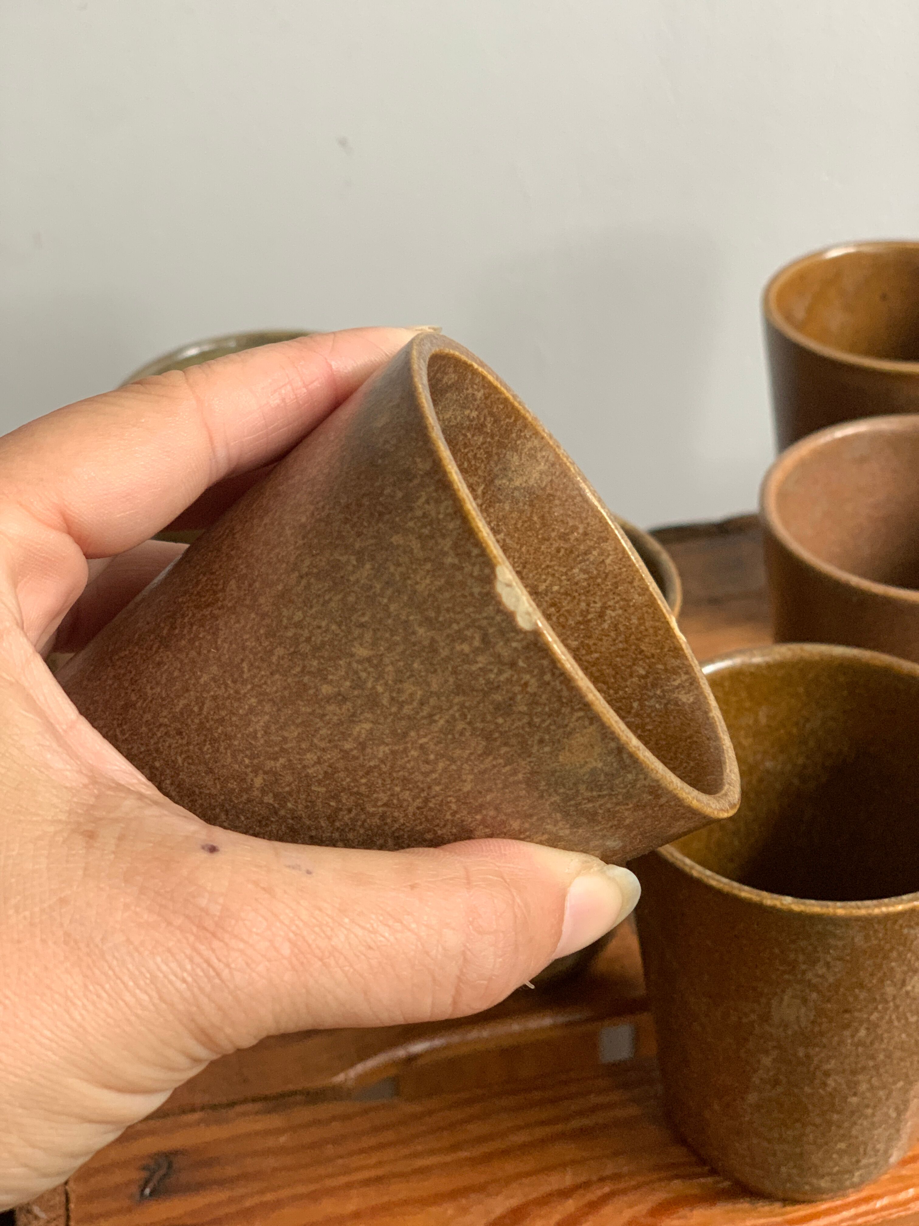 6 glasses digoin sandstone cups