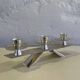 Silver-plated modernist triple candle holder 1960s