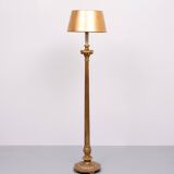 Rococo Italian Wooden Floor Lamp in Gold, 1950s