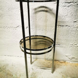 Chrome and smoked glass side table