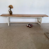 Vintage solid wood farmhouse bench