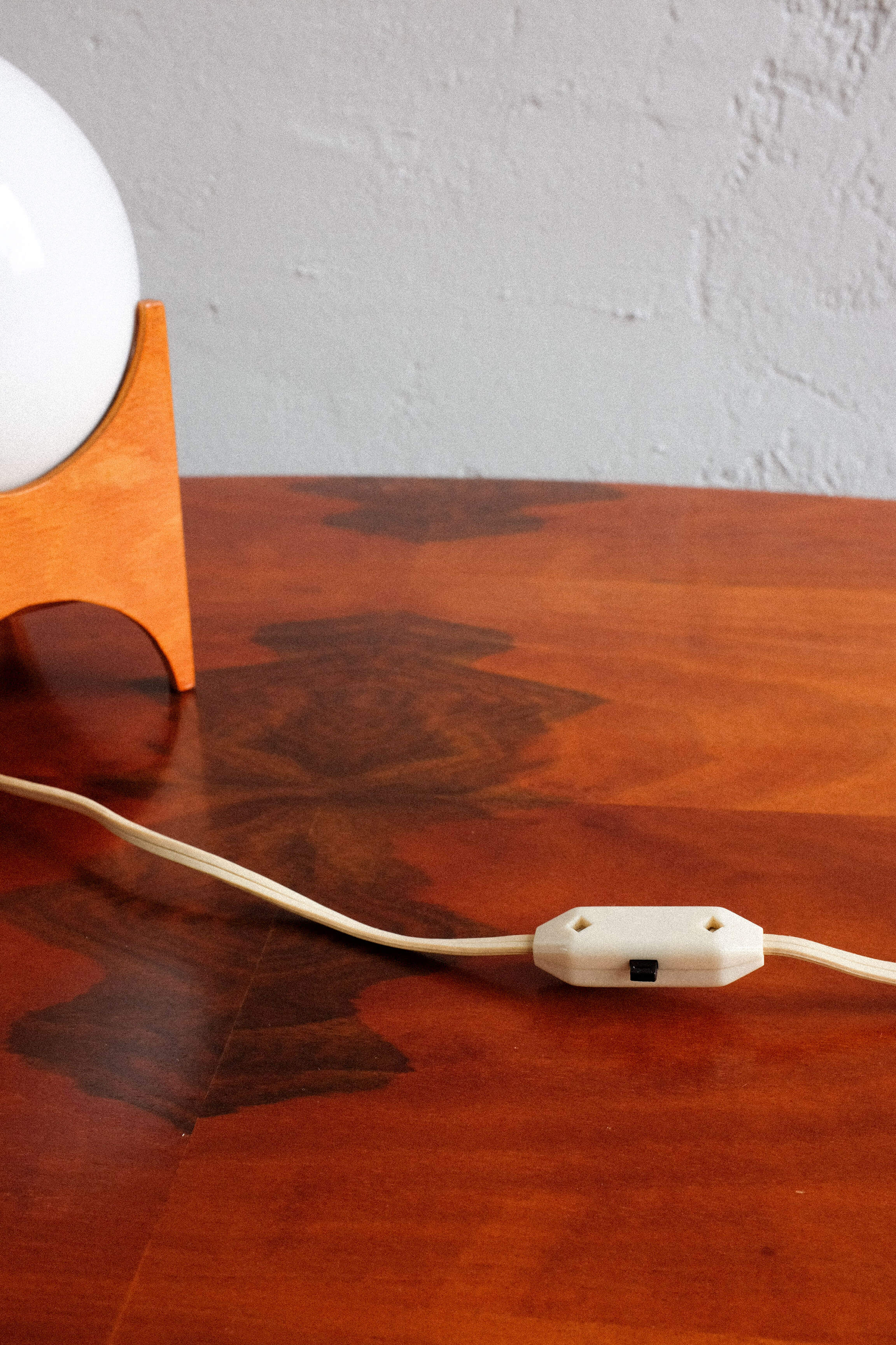 Glass & wood table lamp, Czechoslovakia, 1960s