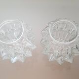 Set of 2 Tulip glass lampshades vintage chandelier wall light