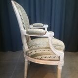Medallion armchair Style Louis XVI patinated