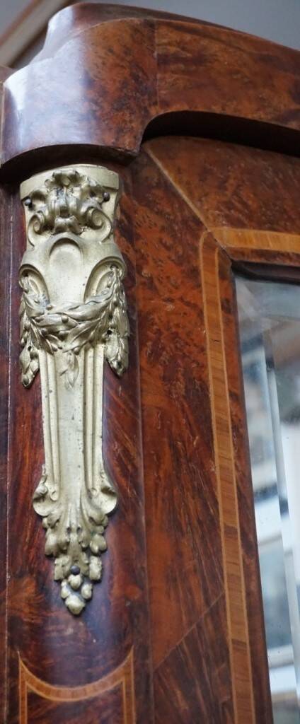 Rococo style wardrobe. Walnut root, bronze, mother-of-pearl.