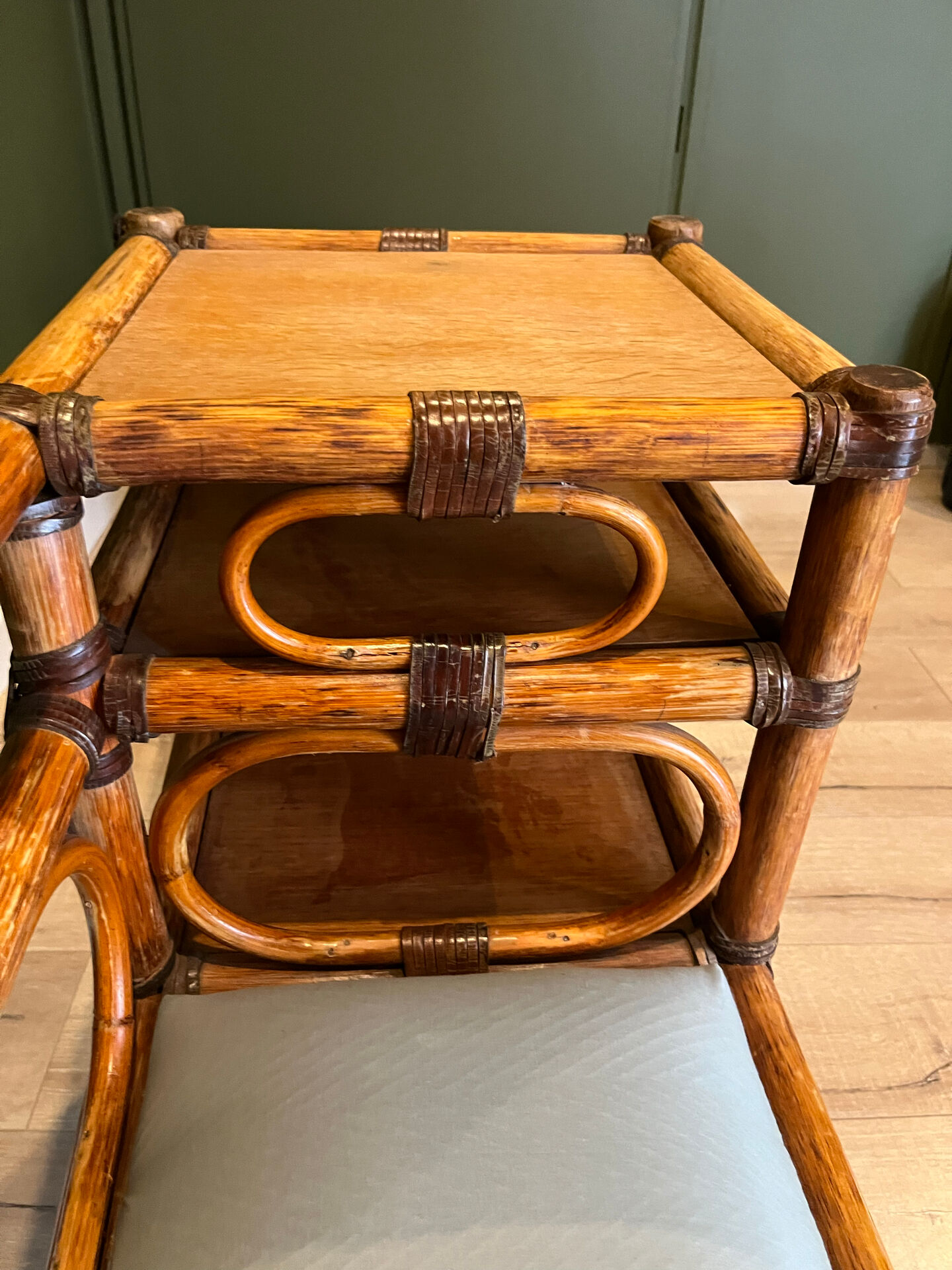 Vintage bamboo bench