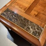 Wood and marble coffee table