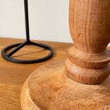 Trio of Vintage Teak and Steel Candlesticks