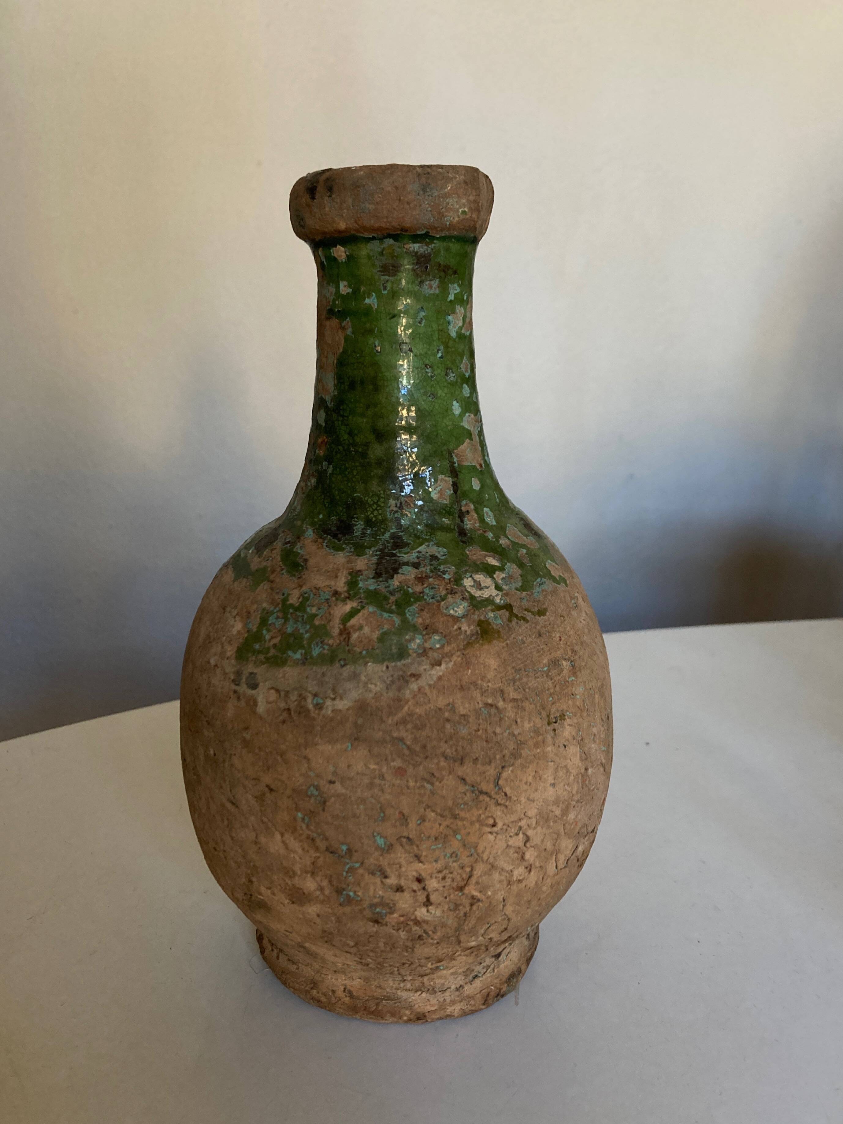 19th popular art excavation pottery in glazed earth