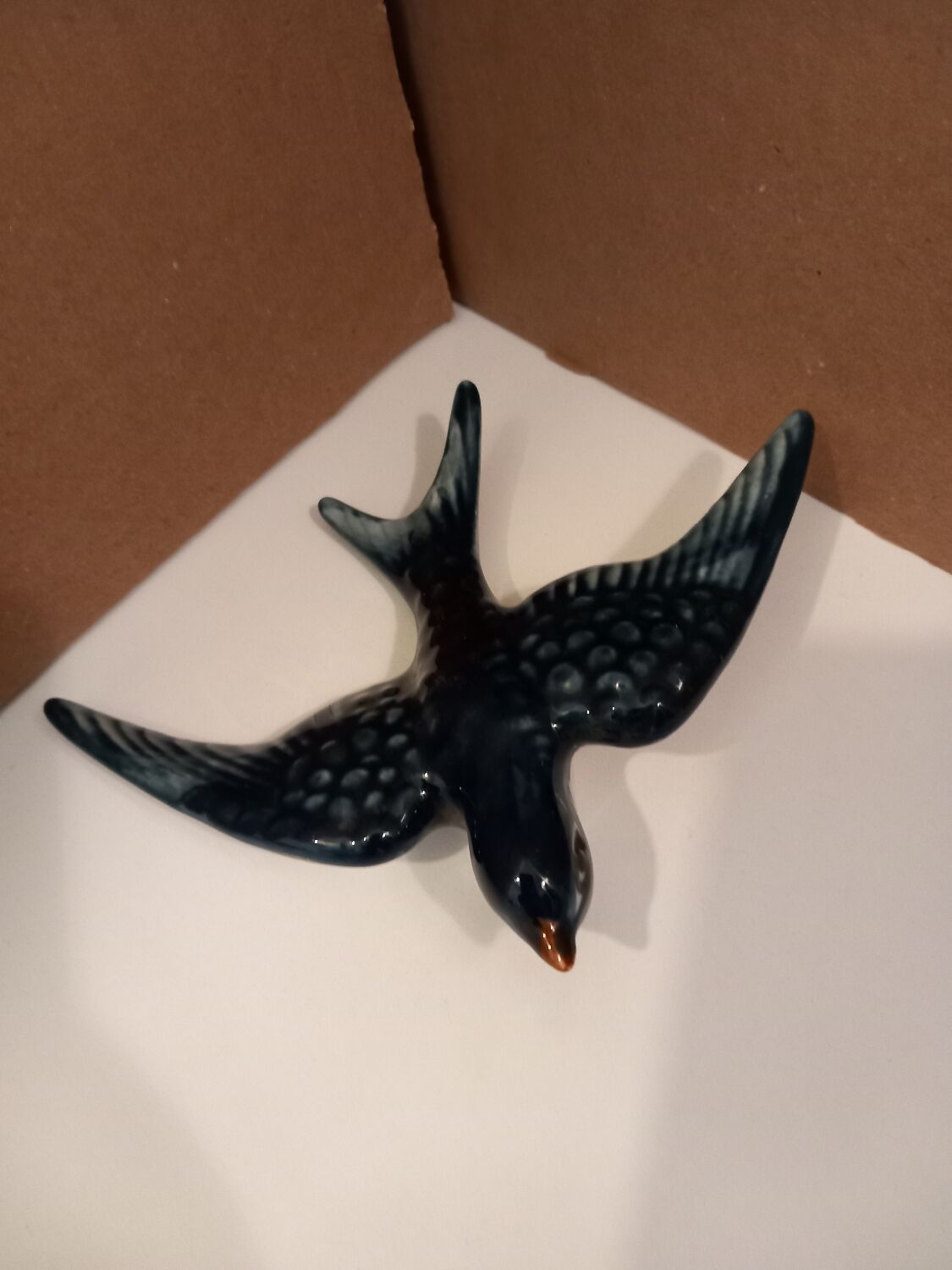 3 blue swallows, earthenware wall decoration