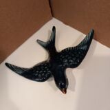 3 blue swallows, earthenware wall decoration