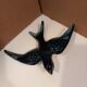 3 blue swallows, earthenware wall decoration