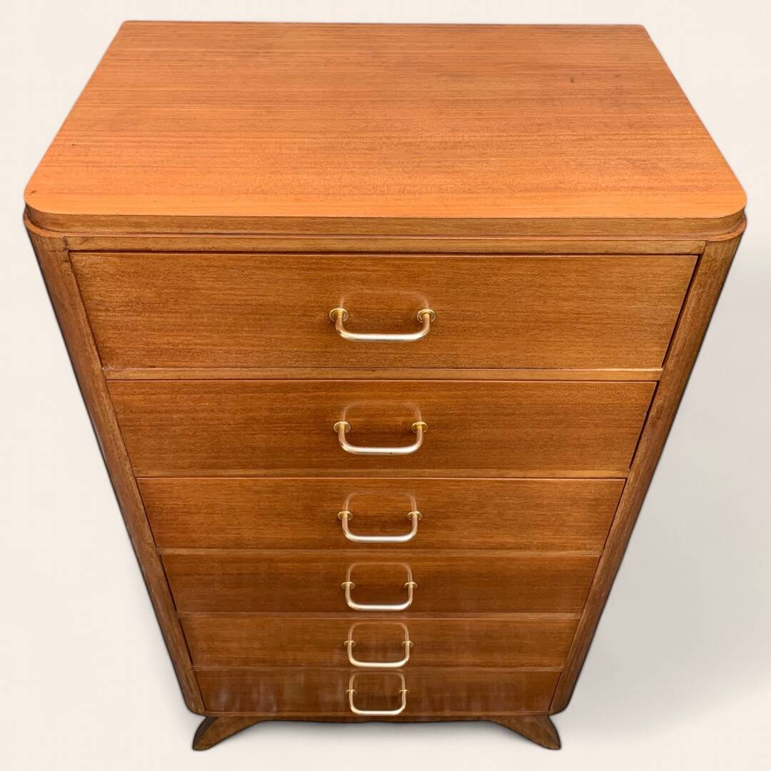 Vintage chest of drawers with compass feet 1960 H112