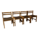 4 vintage solid wood chairs circa 1970