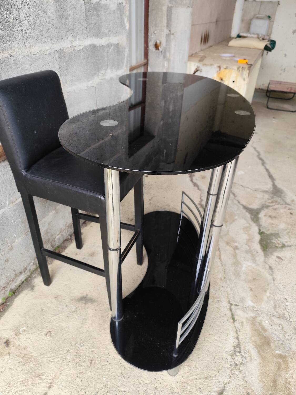 Bar cabinet with a stool
