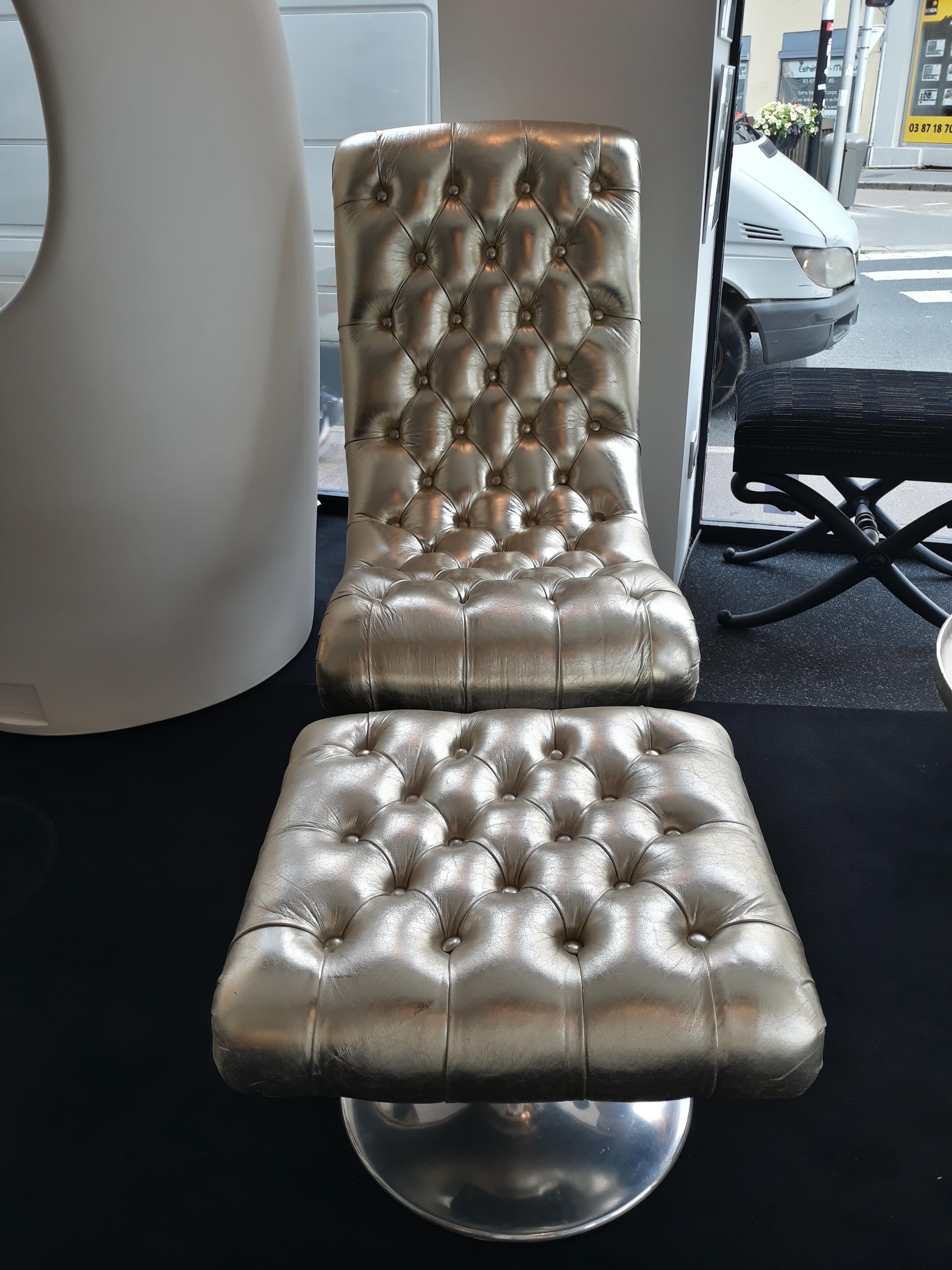 Marie's corner padded chair with matching footrest