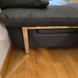 black leather sofa