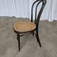 Chaise de salle à manger vintage style Thonet en bois noir et assise en cannage 1970